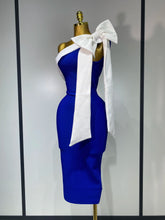 Women Sexy One Shoulder Splicing Bow Bodycon Bandaged Dress Celebrity Elegant Evening Party Luxury Birthday Banquet Dress